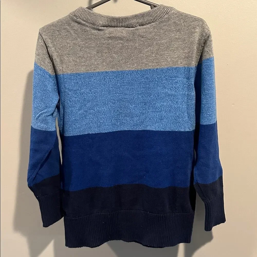 The Children's Place XS (4) Crewneck Blue/Gray Colorblock Pullover Sweater NWOT‎